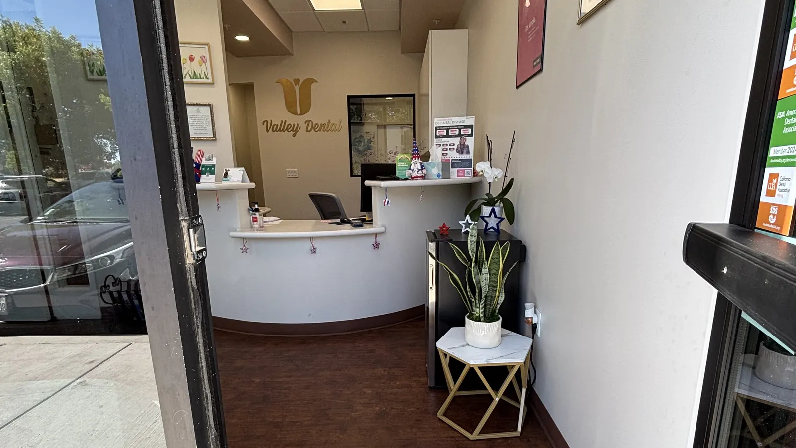 The front entrance and welcome mat at Valley Dental Turlock