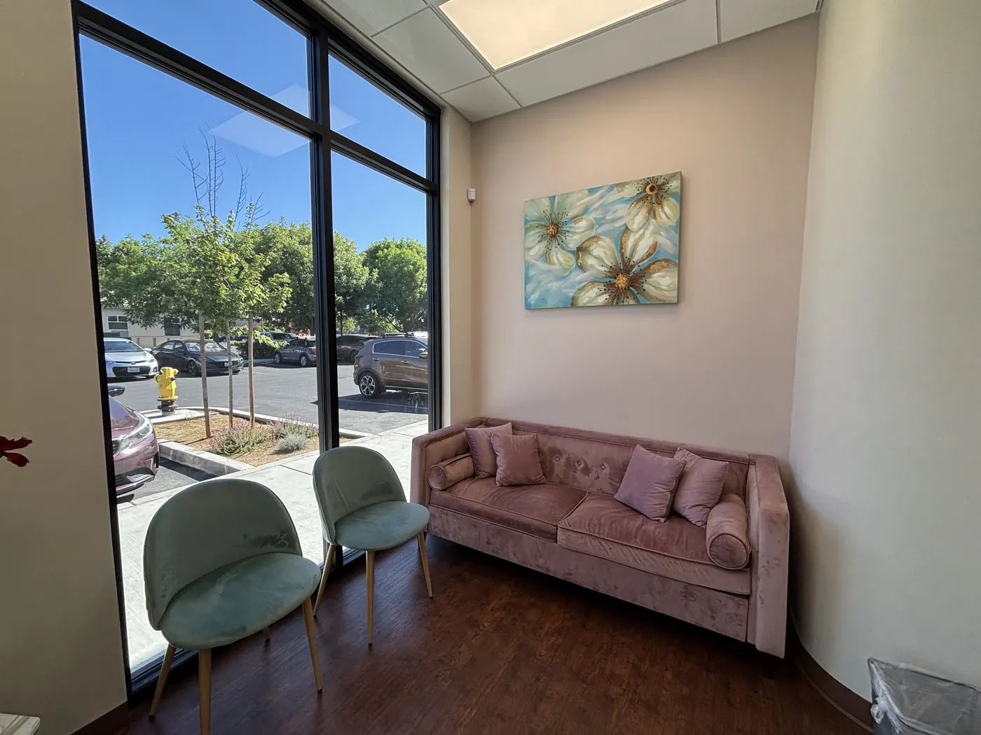 The sunlit waiting area at Valley Dental Turlock